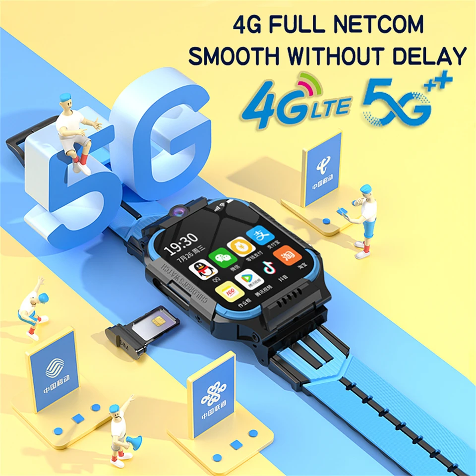 New 4G 5G Full Network Children's Smartwatch Locating Teenage Card Insertion Student Middle High School Boys Girls Kid's Watch