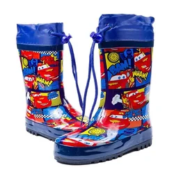 Disney cartoon kids cars Boots Student Rain Boots Children's  Fashion  Shoes Non-Slip Short shoes