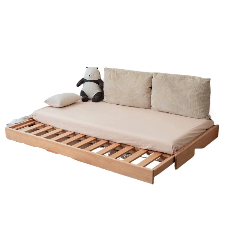 

Floor bed, retractable widening children's room baby growth, solid wood Montessori platform bed