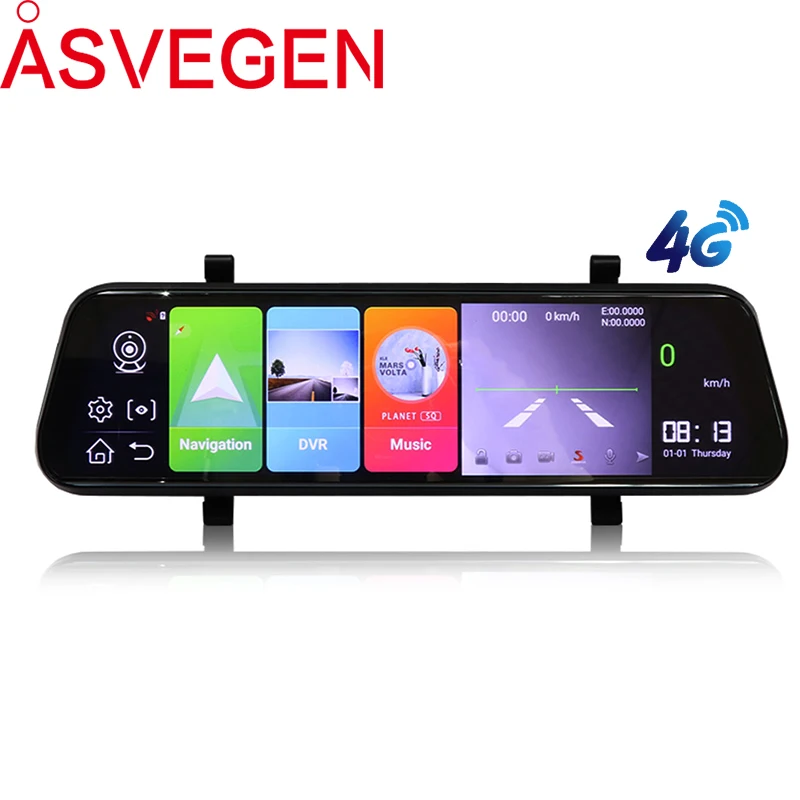 

9.88 Inch Car Mirror Camera With 4G Touch Screen Video Recorder Rearview mirror Dash 2 Camera Front and Rear Camera Mirror DVR