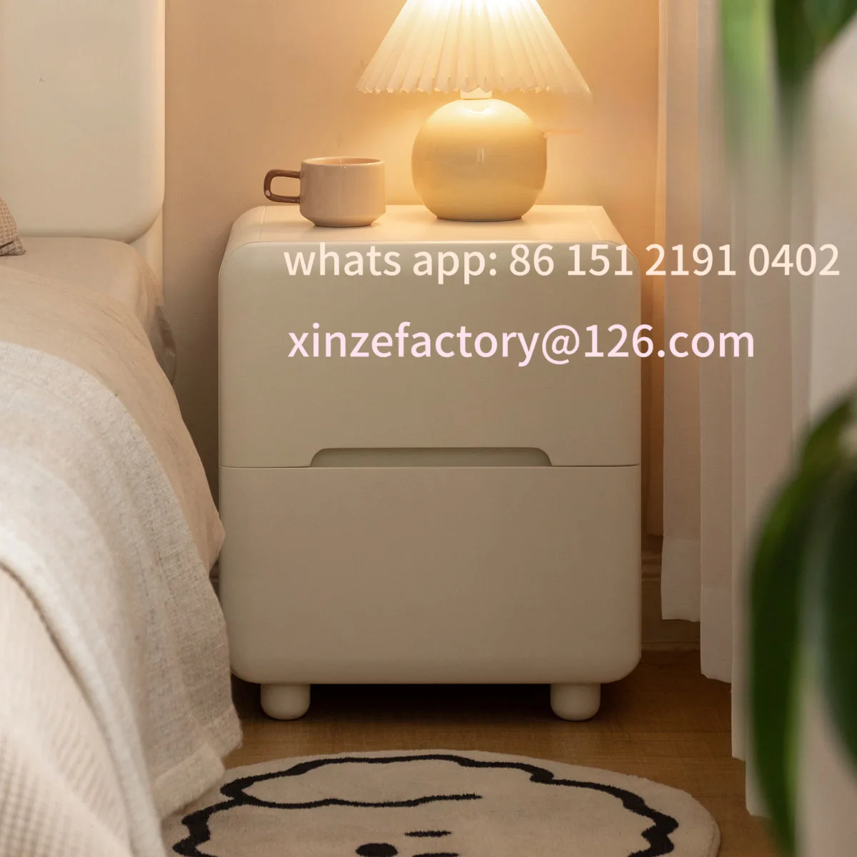 

Customizable White Cream Style Home Bedroom Small Storage Bedside Cabinet Narrow Drawer Cabinet Solid Wood Bedside Table