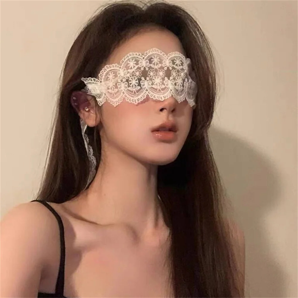 Masque pour les yeux bandeau à bretelles couvre-yeux masque de pansement en dentelle pour mascarade Cosplay femmes