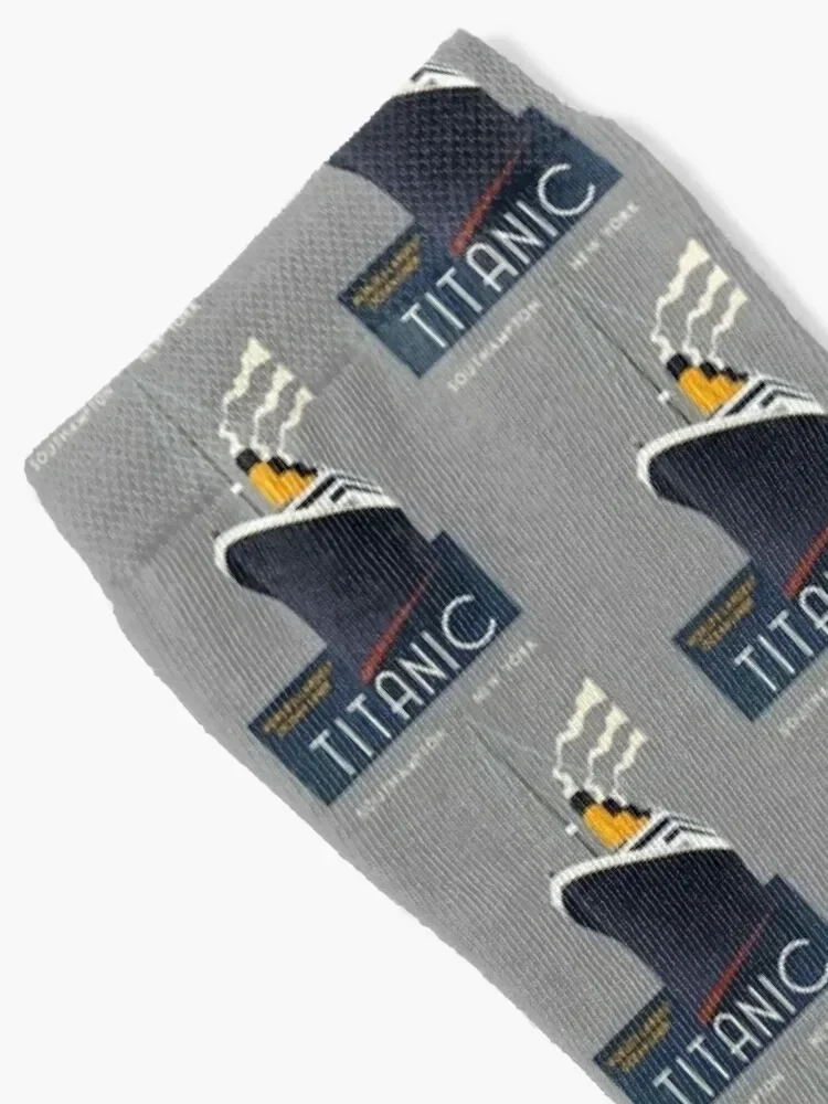 Titanic Sinking Vintage Poster Cruise Ship Atlantic Ocean Voyage Socks Running halloween Socks Women's Men's