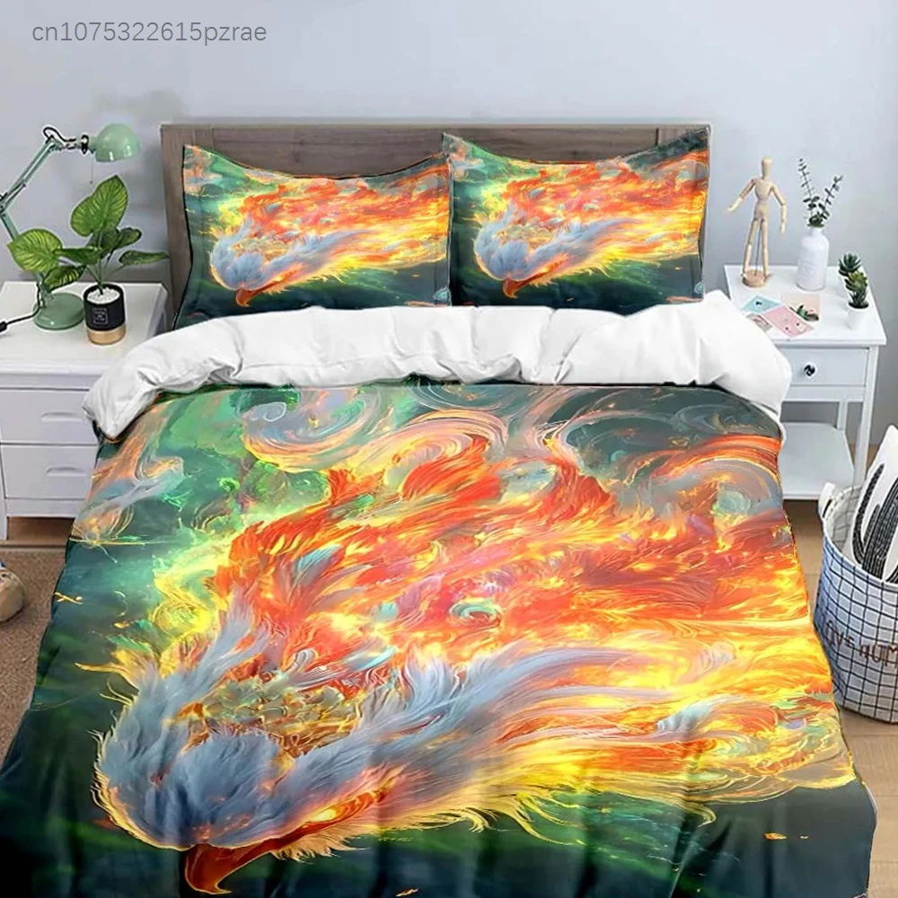 Fashion Popular Mythical Beast Phoenix Print Bedding Sets Bed Supplies Set Duvet Cover Bed Comforter Set Bedding Set Luxury Gift