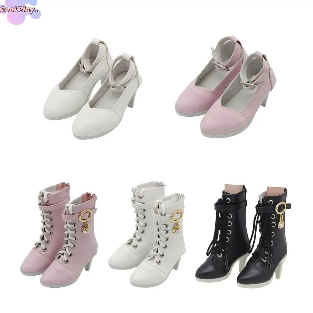 

Dolls Accessories PU Leather Dolls Shoes Handmade Fashion Doll High Boots Casual 7.8CM Doll High-heeled Shoes SD Dolls