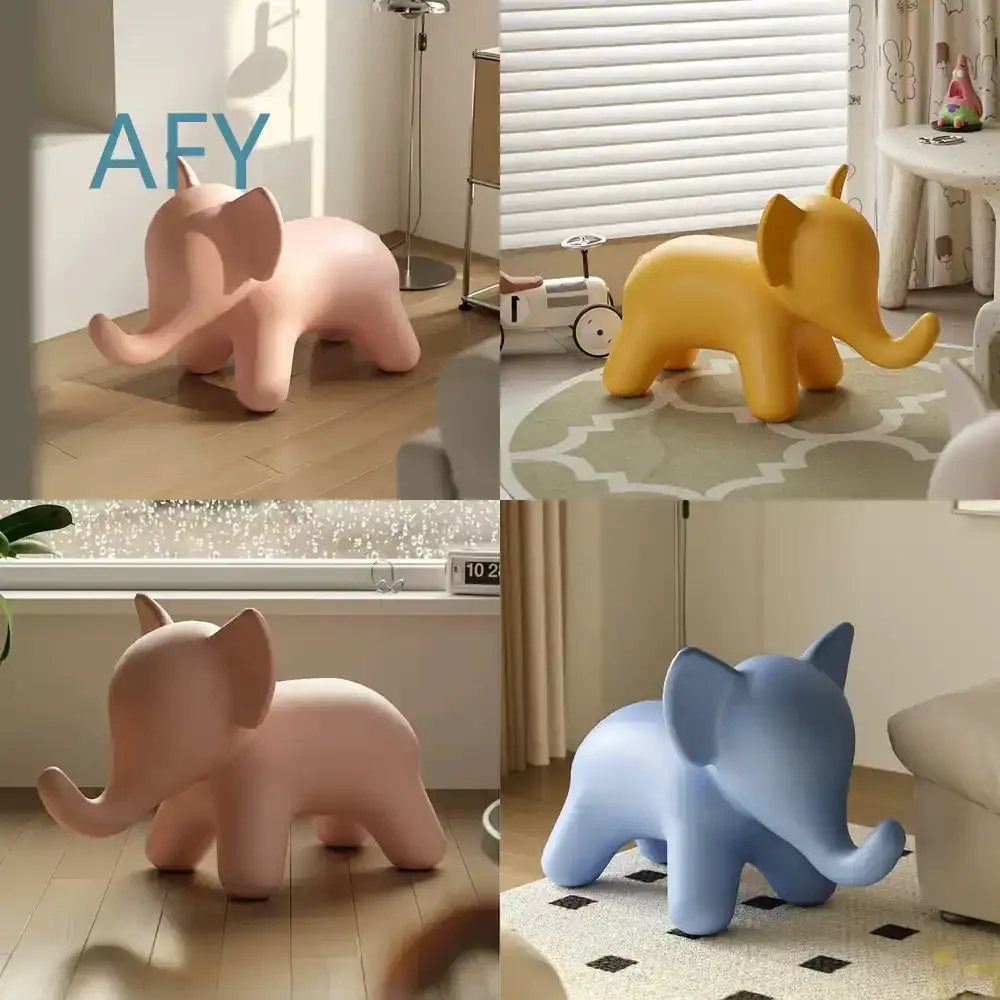 Nordic Animal Seat for Living Room Small Stool for Kids Nursery Kindergarten Creative Childrens Stool Cartoon Baby Elephant