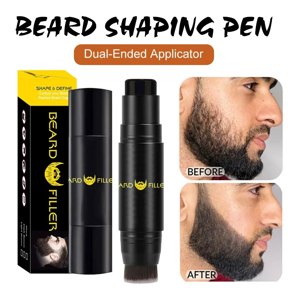 Beard Filling Stick Repair Stamp Waterproof With Brush Moustache Enhancer Fill Pen Hair Growth Product For Men Accessories