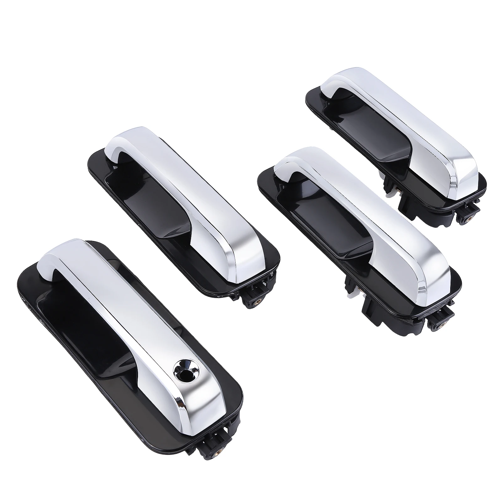 

Хромированные ручки передней и задней двери (черные + гальванические) Для моделей Ford F150 2015-2020 гг.