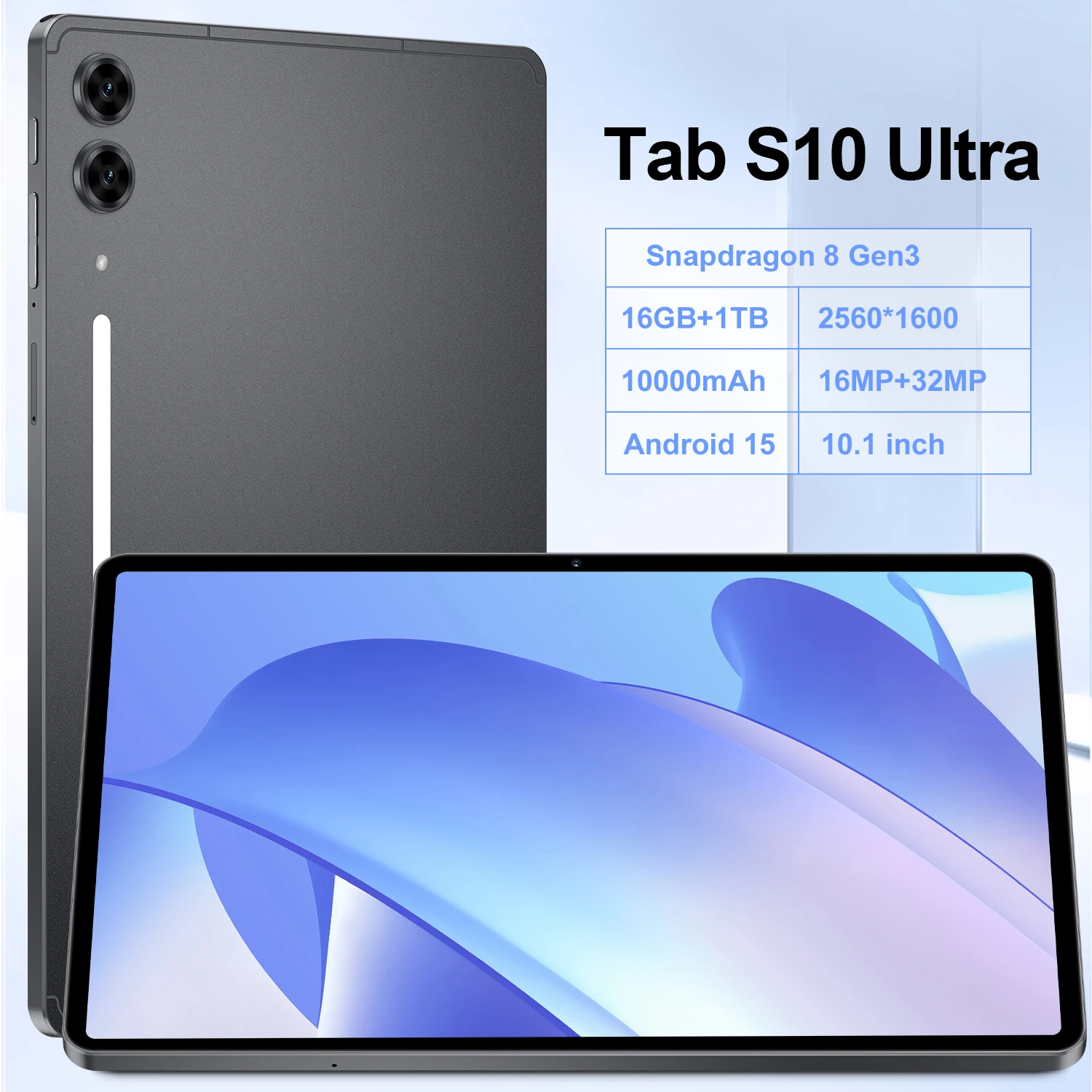 

2025 Original Intelligent S10 Pro Tablet 10.1-inch High-definition 4K Full Screen Android 15 16GB+1TB 10000mAh 5G Dual Card Tabl