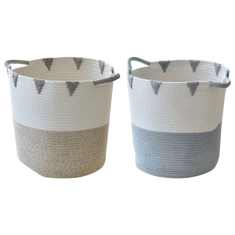 

Woven Storage Basket Cotton Rope Toy Laundry Storage Basket Storage Bins For Toys Towels Blankets Nursery Kids Room