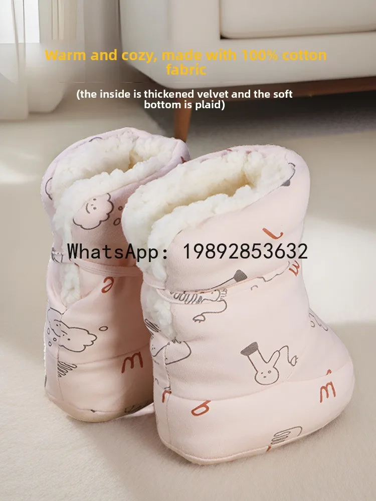 الشتاء الطفل أحذية قطنية أحذية أطفال دافئة الصوف أحذية مبطنة الجوارب عالية أعلى سميكة القدم يغطي عدم الانزلاق #2