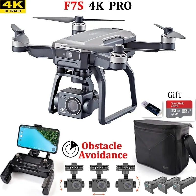 

SJRC F7s 4K PRO Drone 4K obscatle avoidance GPS 5G WiFi 3-Axis Gimbal EIS FPV Brushless Quadcopter 3KM Obstacle Avoidance Dron