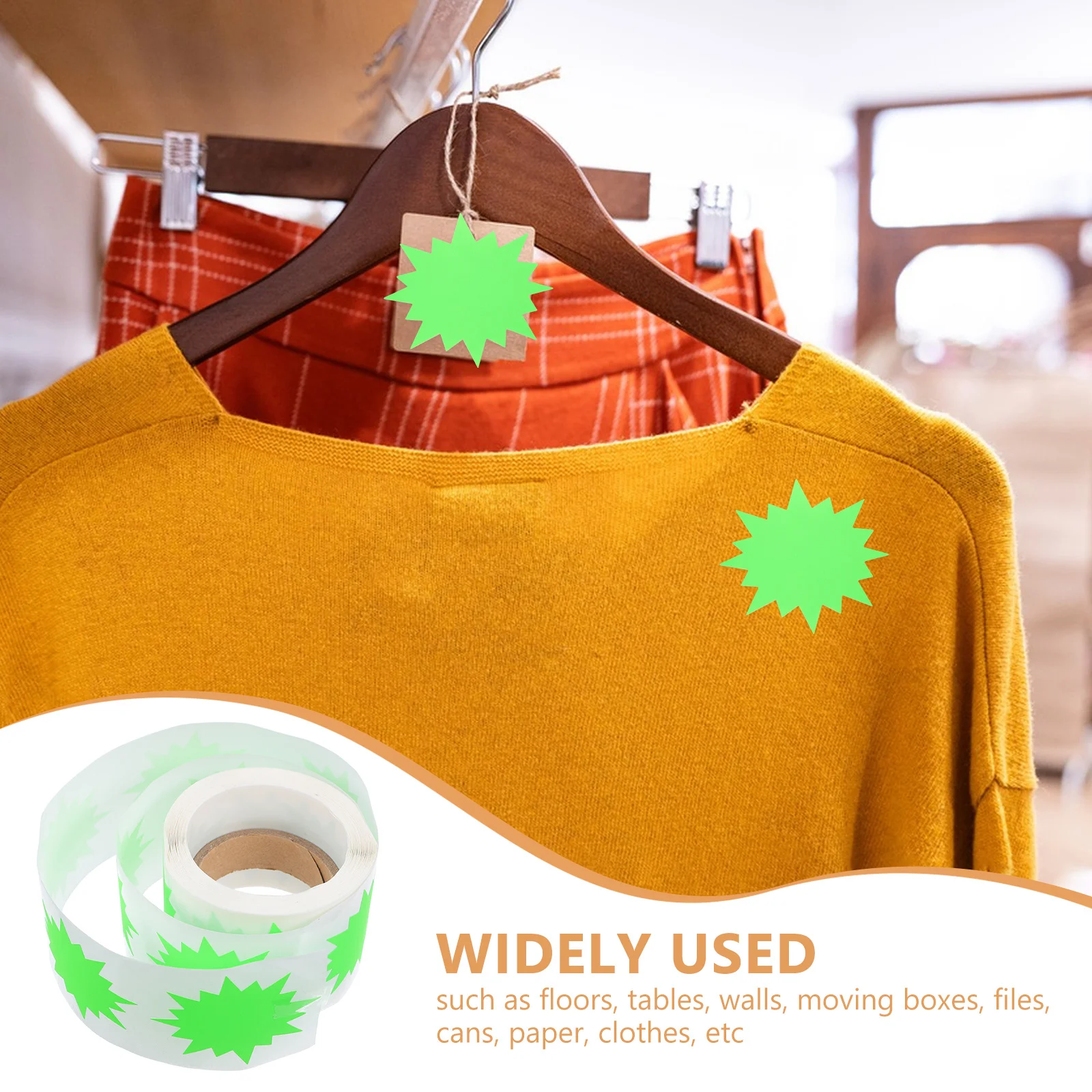 200 قطعة ملصقات أسعار الفلورسنت على شكل انفجار ملصقات بيع للبيع بالتجزئة ساحة المرآب علامات أسعار البيع علامات ذاتية اللصق #4