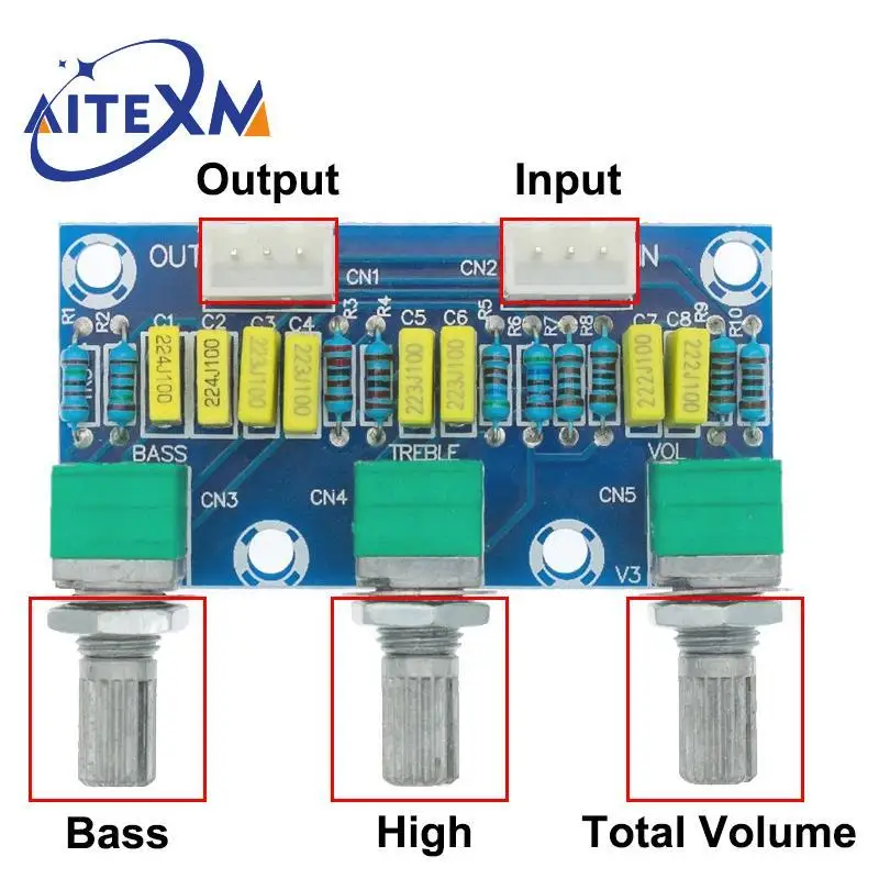 

XH-M802 Amplifier Board High and Low Voltage Mixer Tone Board Volume Control Subwoofer PCB Adjustment Amplificador