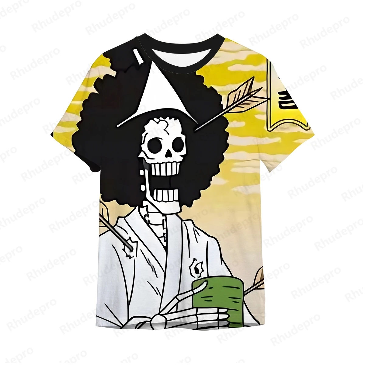 2024 Summer Men's One Piece Anime Monkey D. Luffy 3D Printing Role Play Women's And Children's Street T-shirts Unisex Oversized