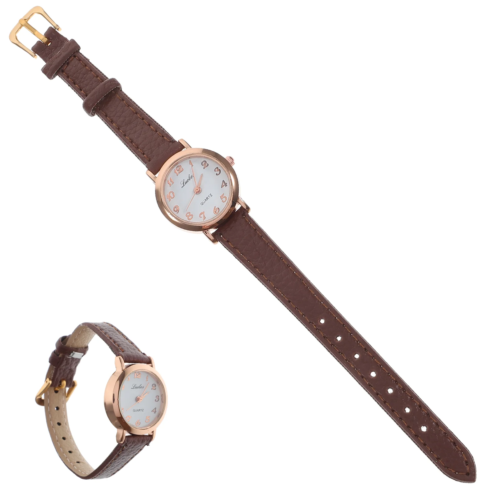 Women Watch Simple Stylish Small Table Digital Face Small Watch for Girl Ladies Students (Brown)