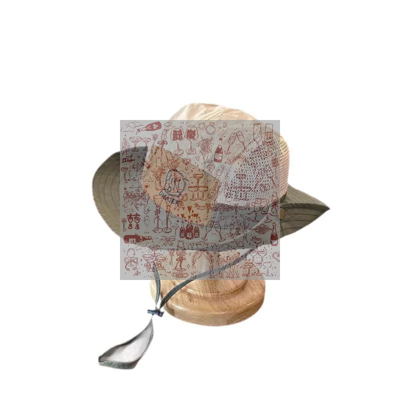 New Quick Drying Kids Bucket Hats Wide Brim Thin Drawstring Basin Cap Mesh Breathable Children Fisherman Hat Outdoor