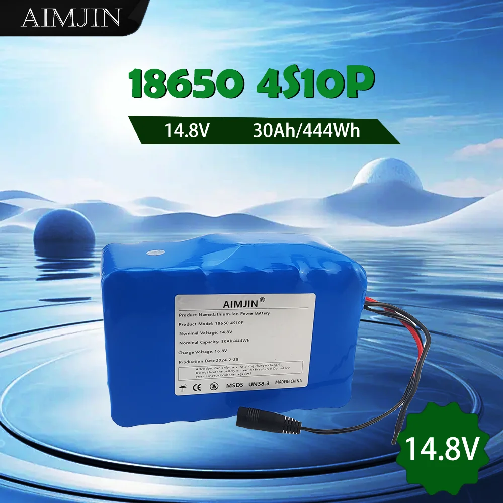 4S10P 16.8V 30Ah 14.8V Lithium Battery Pack with BMS for Inverter Smart Robot High-power Equipment Etc