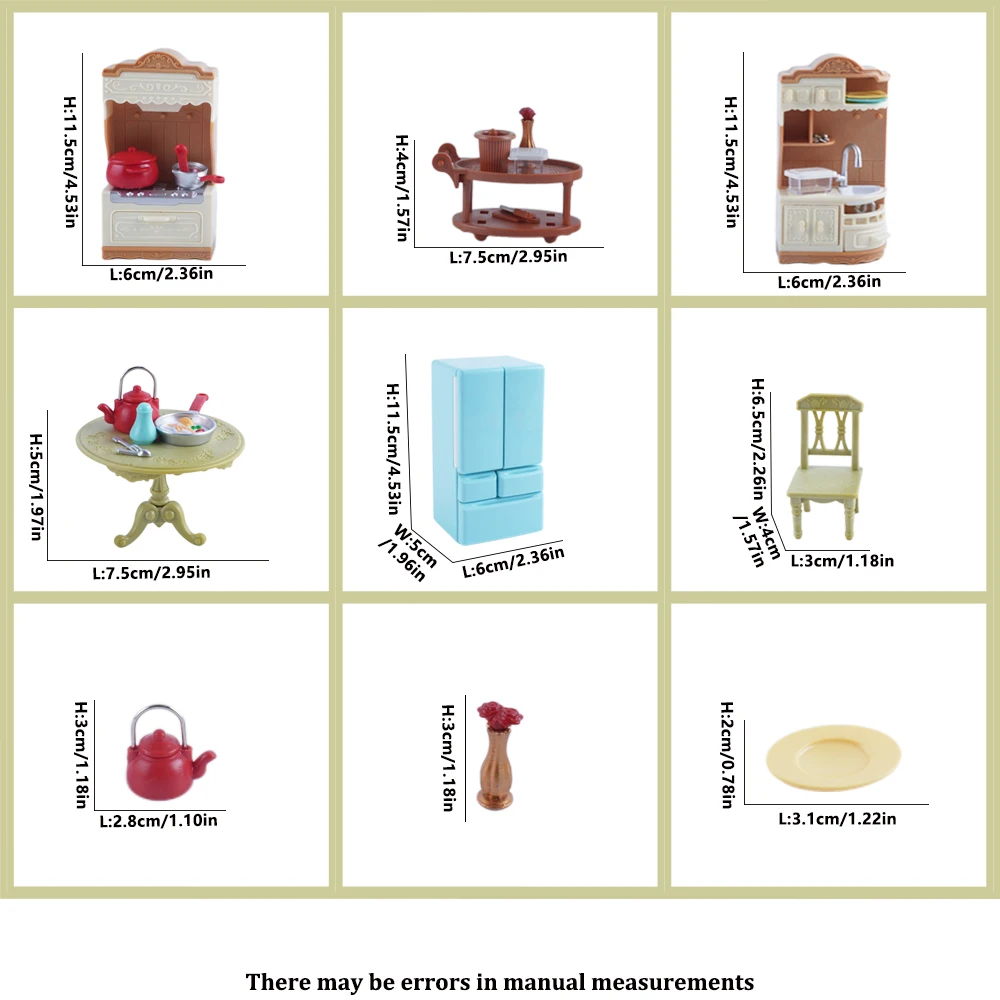 مجموعة أثاث مصغر DIY مجموعة المطبخ طاولة الطعام الخبز الغذاء نموذج 1:12 لعبة الثلاجة هدية