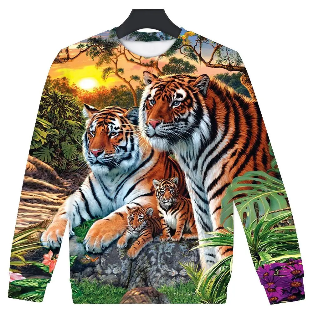 

Новинка осени: Мужской свитшот с 3D-принтом тигра, повседневный, комфортный, с круглым вырезом, быстросохнущий.