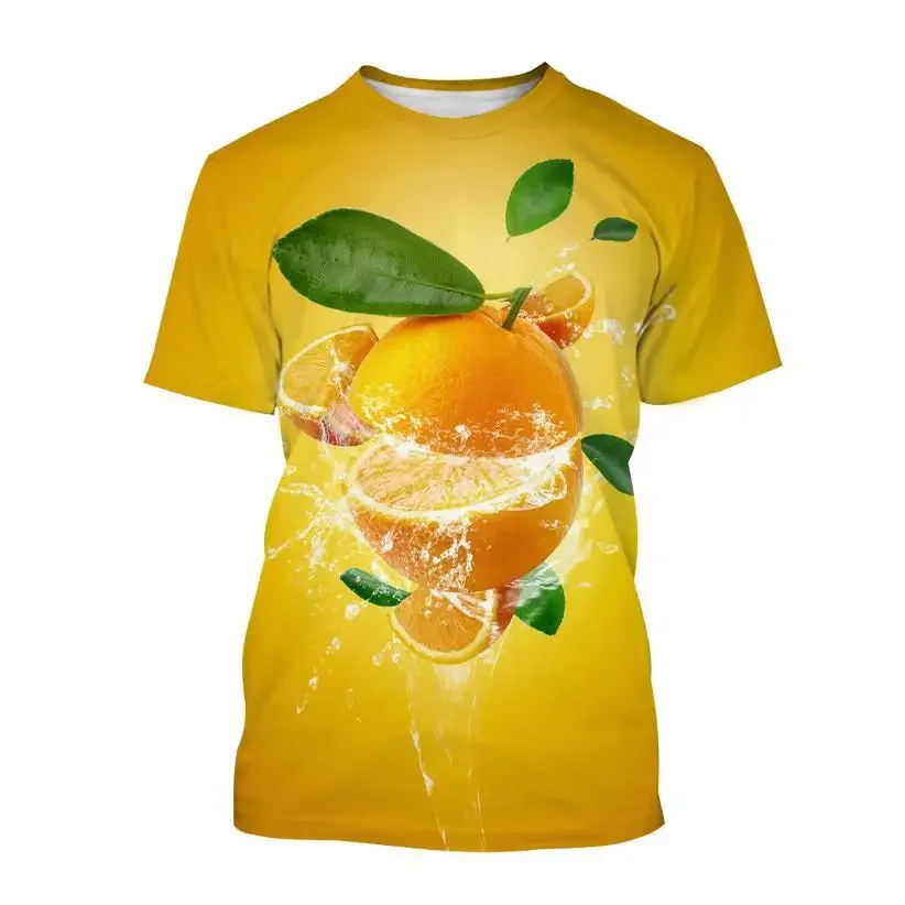New Fun Fruit 3d Printing Men's Women's Children's Casual T-shirt Watermelon Strawberry Summer Sports Breathable Top