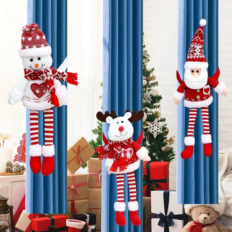 

1pcs Christmas Curtain Tieback Buckle Snow Man Santa Decoration Curtain Holdback Cartoon Curtain Clasp Christmas Decoration