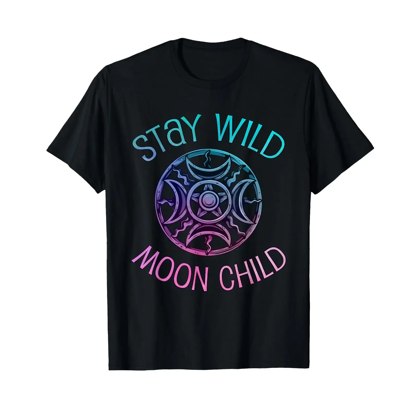 Stay Wild Moon Child Cool Wiccan Wicca T Shirt vintage Washed streetwear Casual homme Slightly Stylish Soft designer clothes