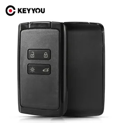 KEYYOU 1 SZTUK Inteligentne zdalne etui na kluczyk samochodowy do Renault Megane 4 Talisman KALEOS Kadjar Espace 5 Fob 4 Button Key Card