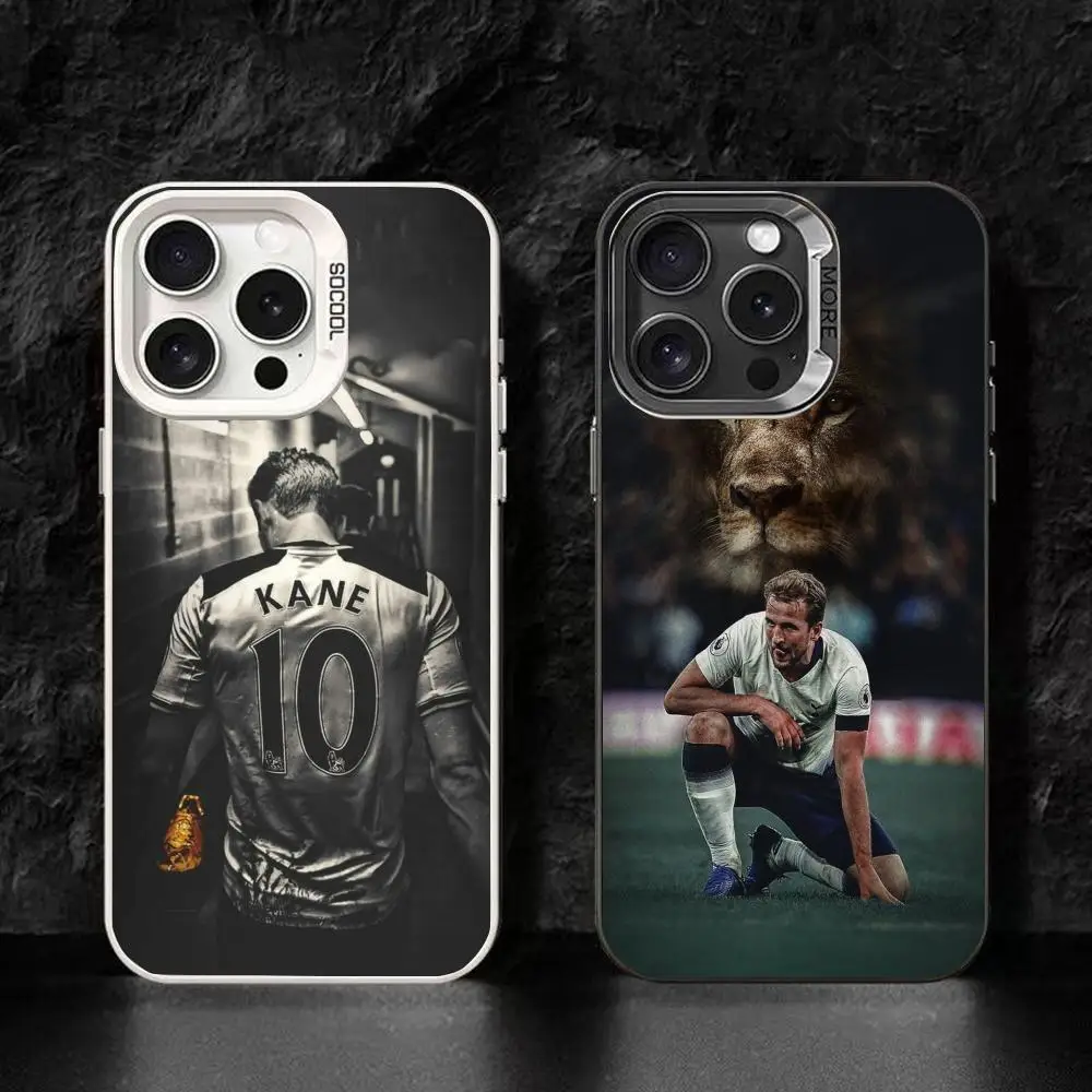 Funda para Teléfono H-Harry K-Kane para iPhone 17/16/15/14/13/12/11 Pro Max, Funda de TPU Plateada de Lujo, Resistente a Impactos y Arañazos