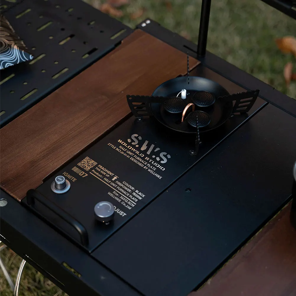 

Настольная газовая плита для барбекю 7500 Вт с регулируемыми конфорками, мощная горелка IGT, портативная походная газовая плита из алюминиевого сплава для стола IGT