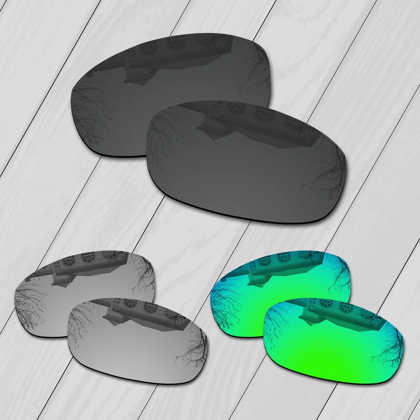 Lentes de repuesto polarizadas mejoradas ELuxonsight para Oakley Pit Boss 2 OO9137 60 mm |   Gafas de sol Pit Boss 2 Asian Fit