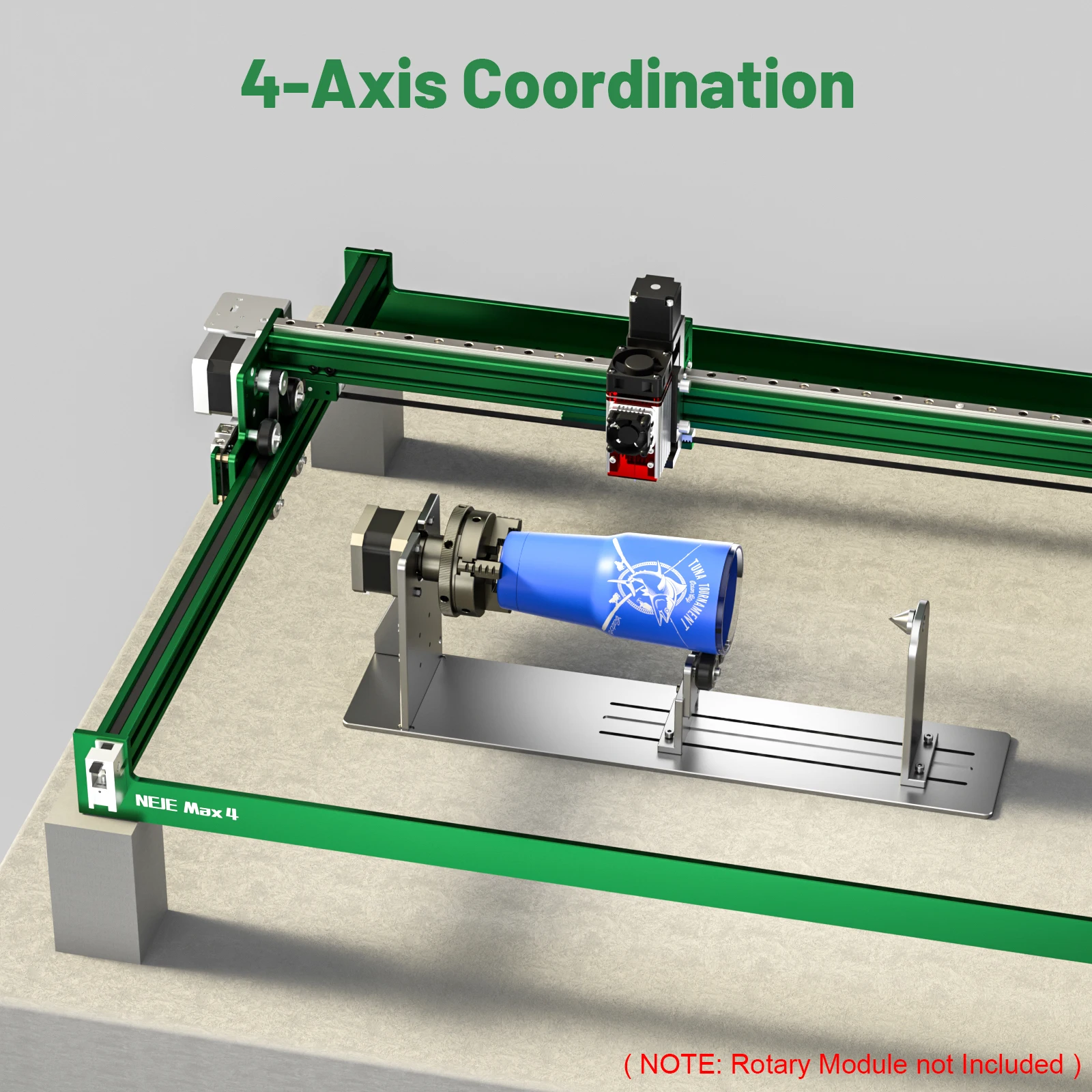 NEJE 4 Max 80W CNC Laser Engraving Machine 4-Axis Industrial Laser Engarver Wood Cutter Metal Engraving Tool Lightburn