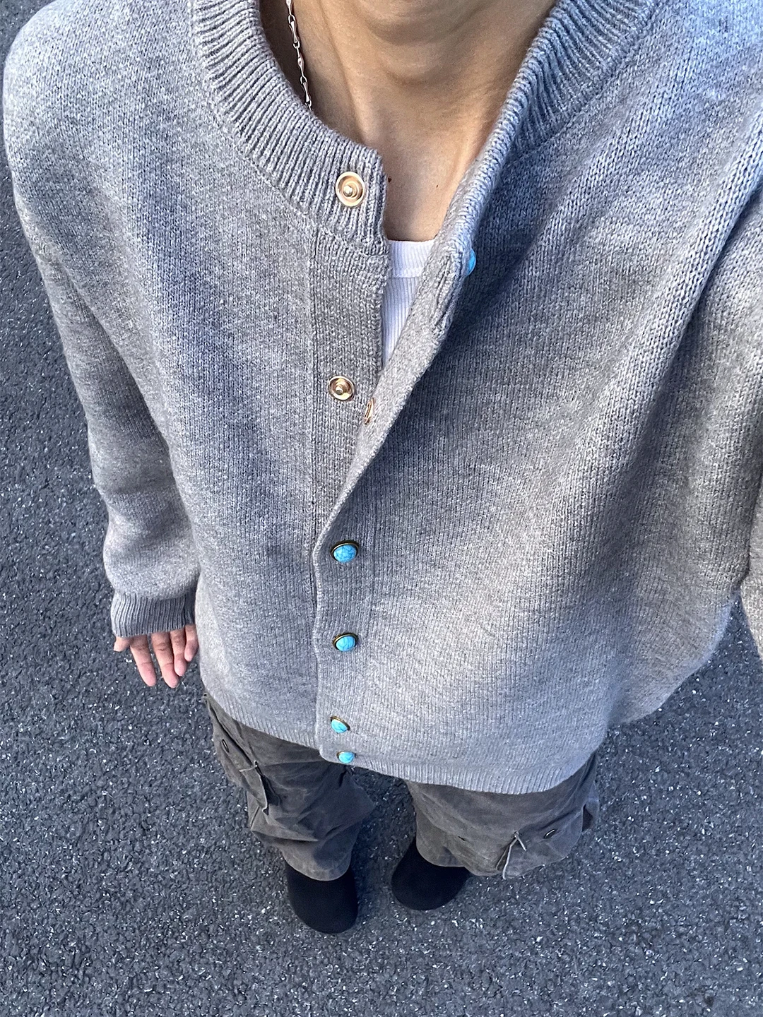 

Мужской вязаный кардиган Light ey бирюзового цвета, мягкий, свободного кроя, осенняя верхняя одежда, повседневный стиль Cleanfit Jaet