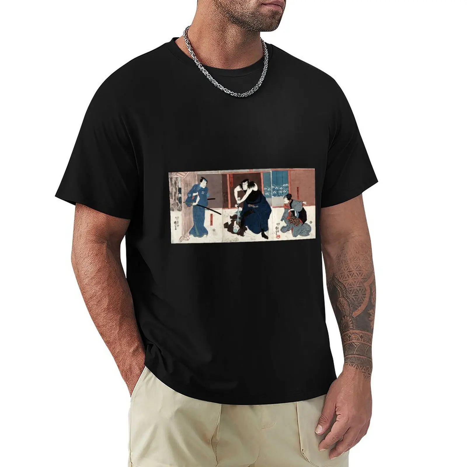 

Igami No Gonta-Wife Kosen-And the Kokingo - Kuniyoshi Utagawa - 1848 - woodcut T-Shirt Utility Work Short Sleeve Top