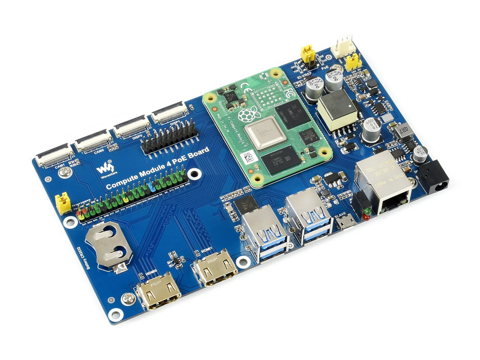 Imagem -03 - Placa io com Módulo Computador Raspberry pi com Função Poe para Todas as Versões do Cm4 Gigabit e Ethernet Rj45 com Suporte Poe