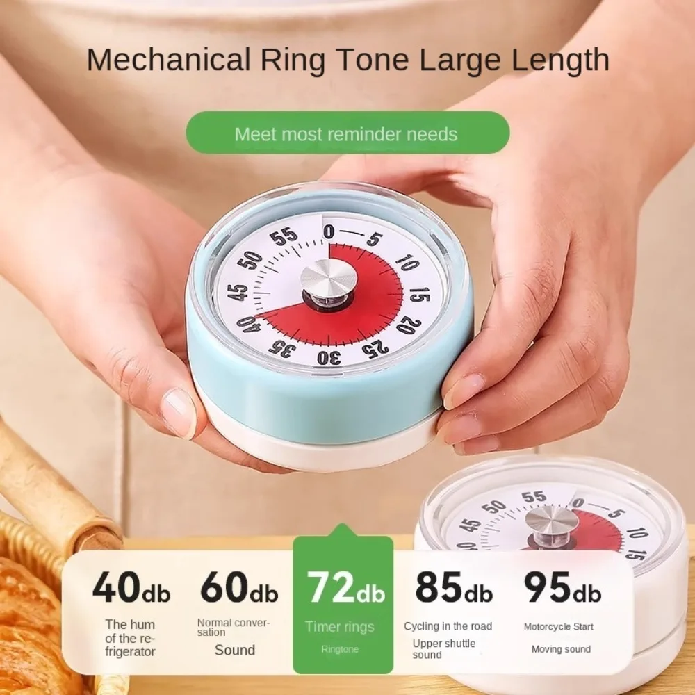 Simple 60-Minutes Visual Timer Magnetic Clock Mechanical Timer Self-discipline Visualization Kitchen Timer Student Study