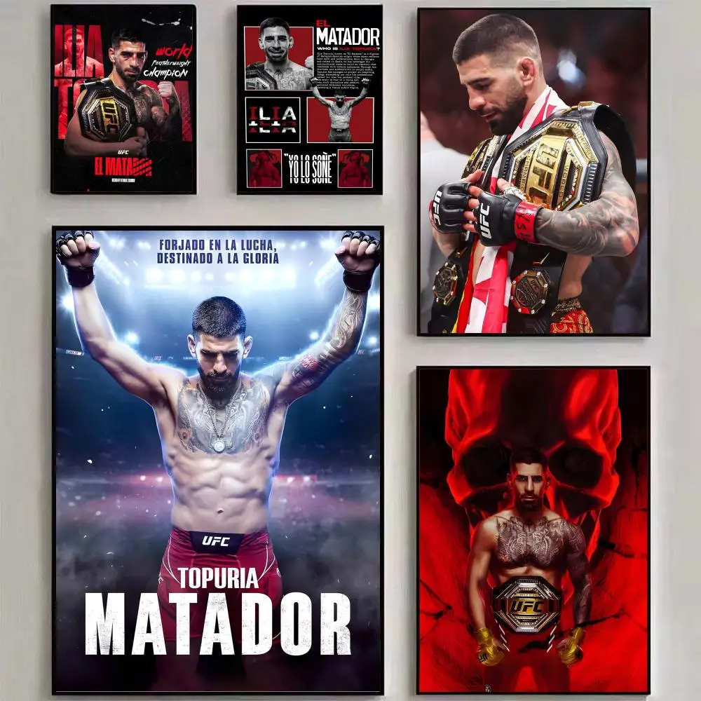 Mixed Martial Athlete I-Ilia TopuriaS Poster Wall art print art suitable for living room bedroom bar parlor home decor gift