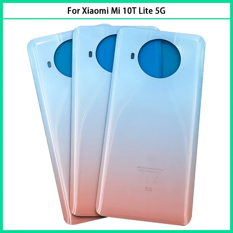 New For Xiaomi Mi 10T Lite 5G Battery Back Cover 3D Glass Panel Rear Door Glass Mi10T lite Housing Case With Adhesive Replace