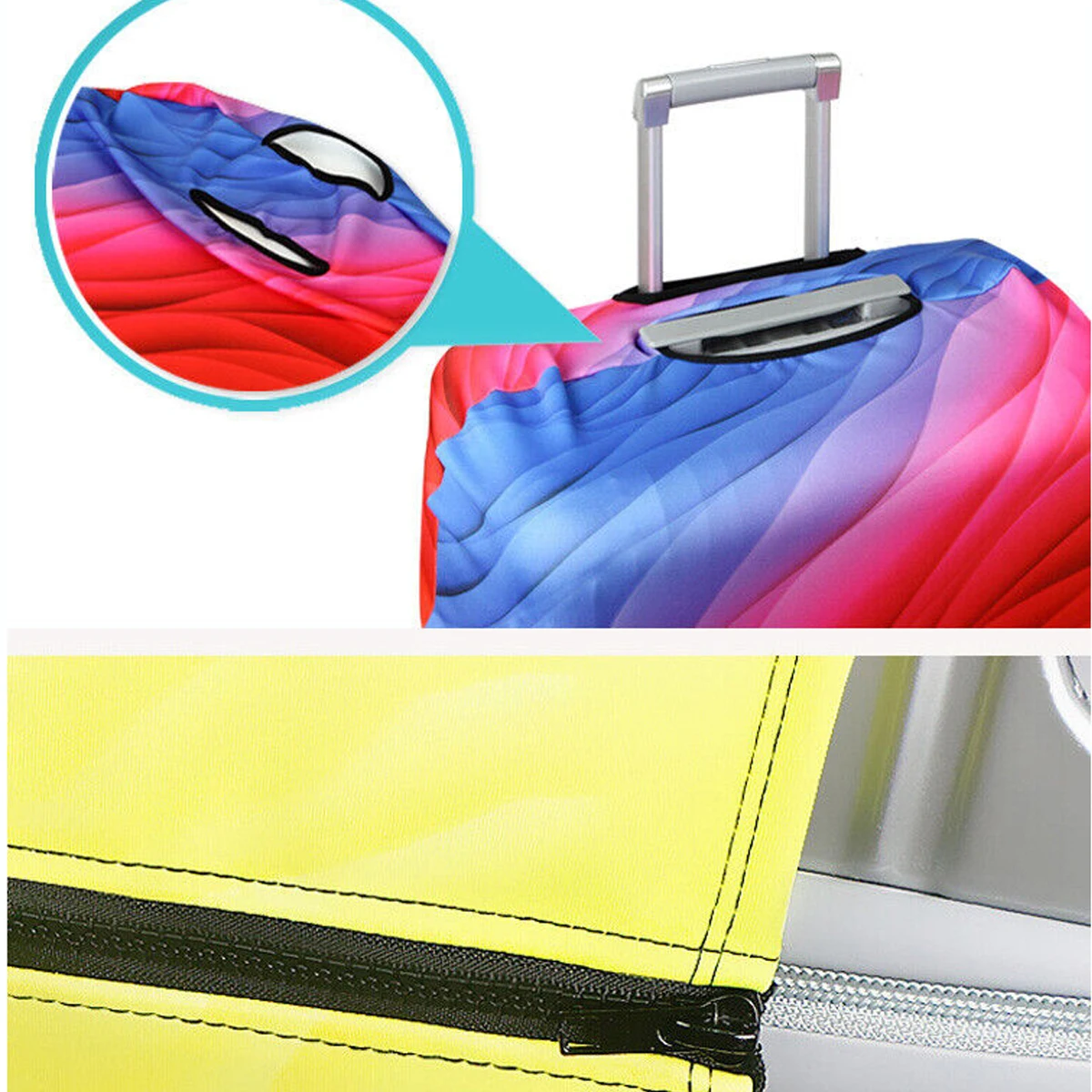 Abstract Map Design Luggage Case Protector Thickened Durable Elastic Case Rod Dust Cover Travel Accessories