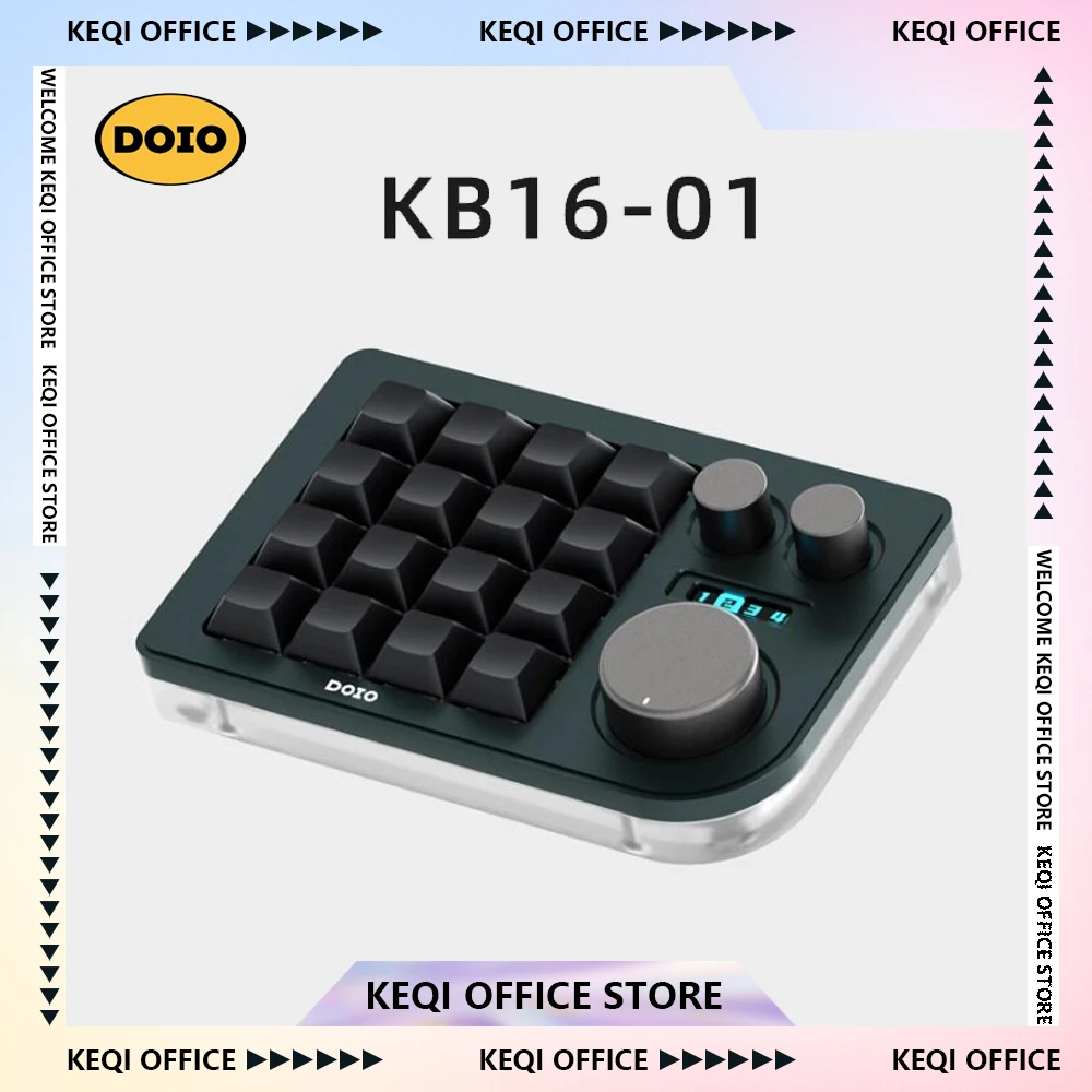 

DOIO KB16-01 Mini Keyboard Customized Three Knob Controller 16 Key QMK VIA Designer Keypad Custom Mechanical Keyboard PC Gifts