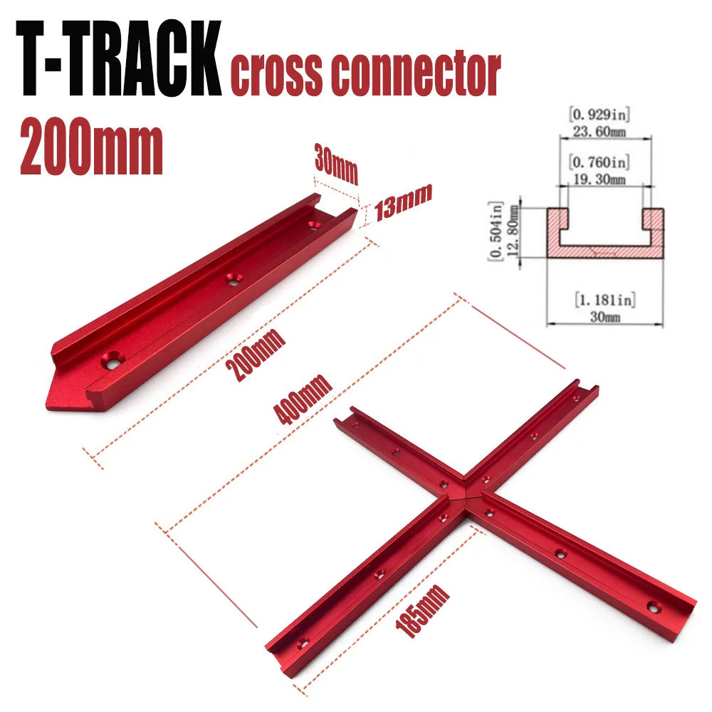 4pc Woodworking Chute T Slot Cross Connector Track Miter Gauge Guide Rail Circular Saw Flip Table Table Track Intersection Parts