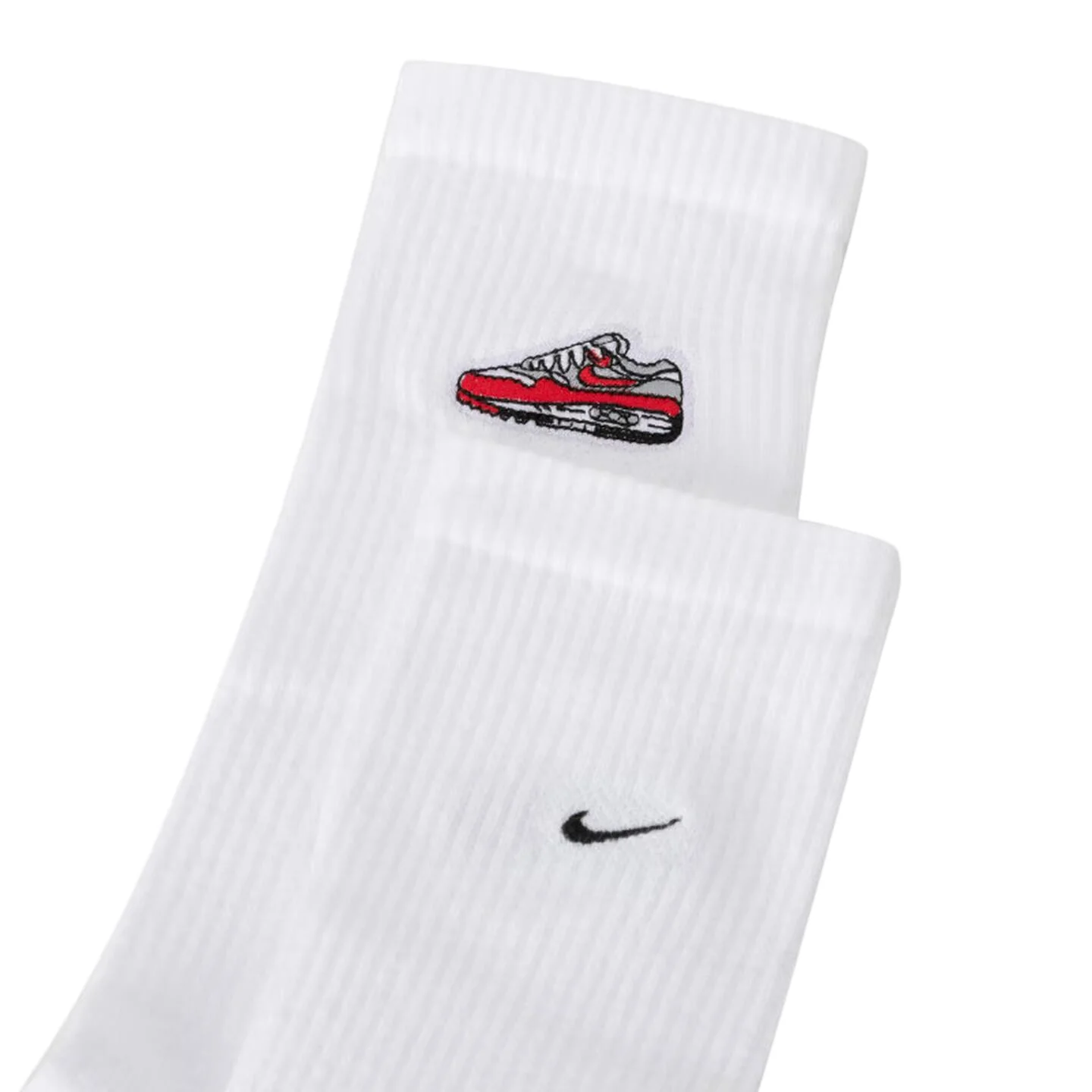 Nike Everyday Plus Logo Embroidered Anti-Slip Durable Quick-Dry Mid-Calf Sports Socks for Men, White, FQ0327-100 view 4