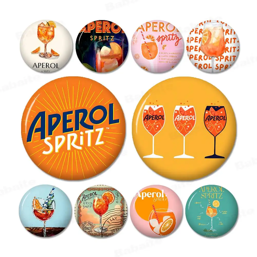A-AperolS-S-Spritz Creative Tinplate Soft Button Pins Animal Icon Brooch Lapel Backpack Badge Accessories Pin