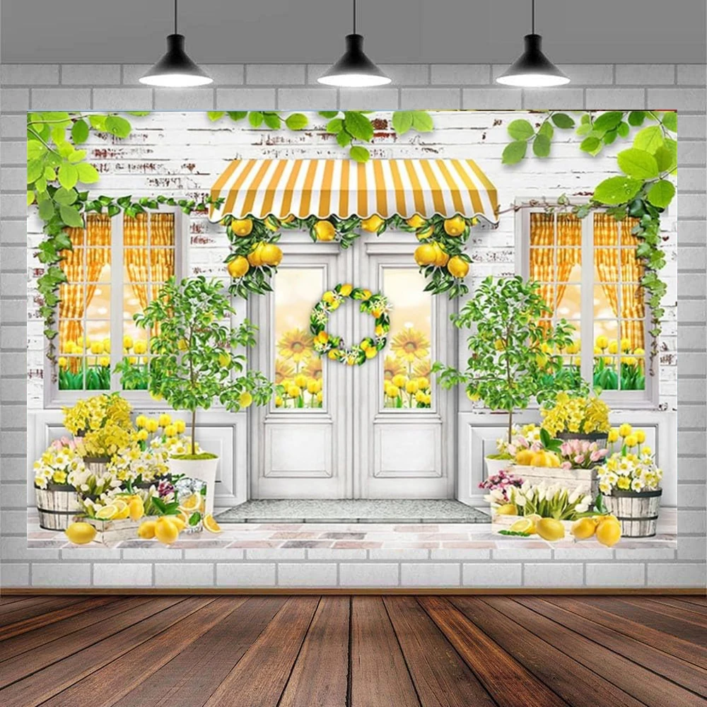 الليمون متجر التصوير خلفية الصيف عصير الليمون موضوع الطرف الديكور كعكة سحق راية صورة خلفية استوديو الصور #1