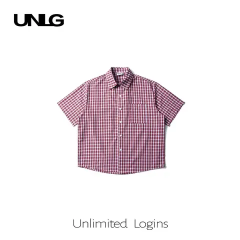 Retro herrskjorta med lös passform, Hong Kong-stil, studentkläder, avslappnad stil, rolig design, tyg av högsta kvalitet, rutigt mönster 8 best sales herrskjorta med genomskinlig passform - №1