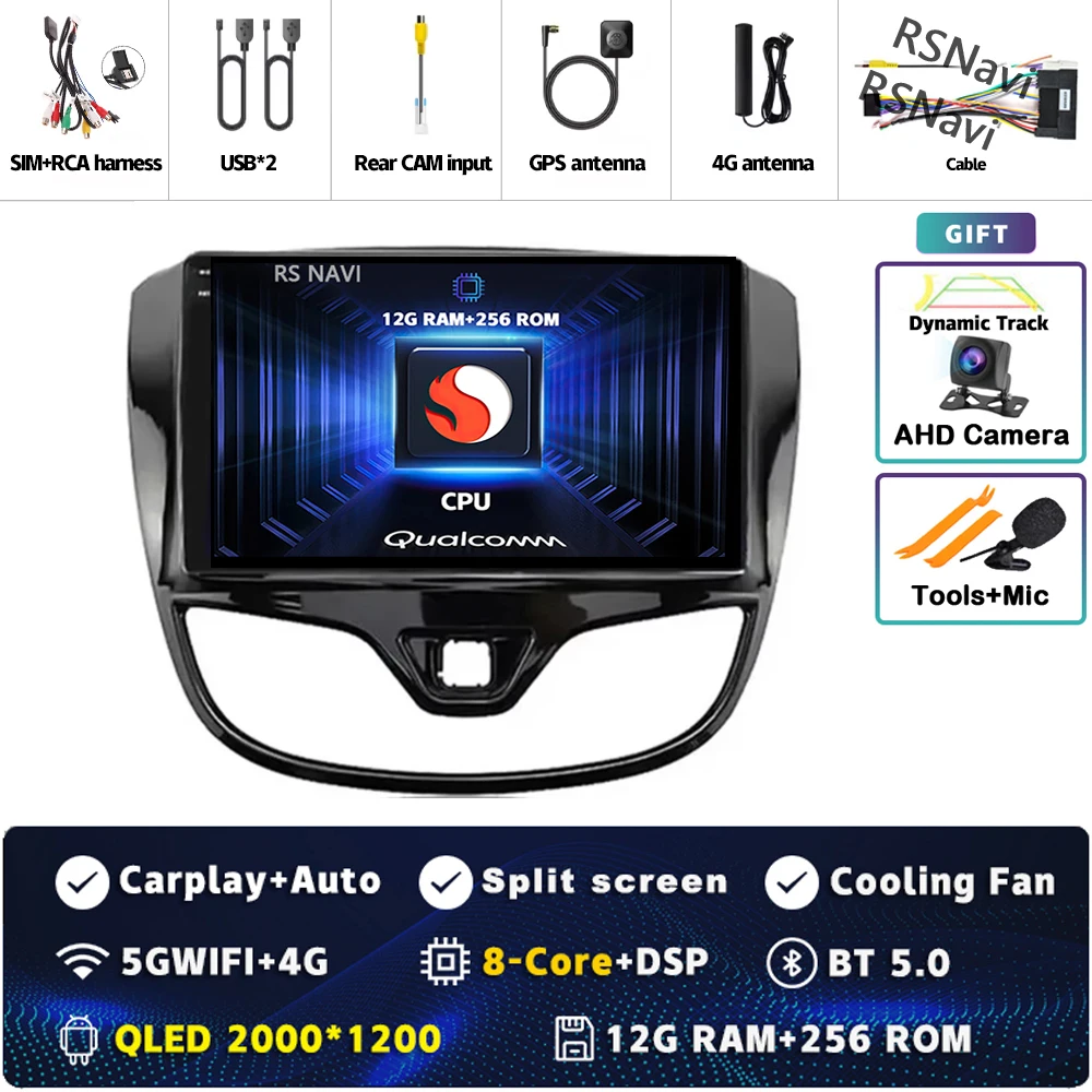 Android 15 Carplay Auto Qualcomm 2K QLED Scherm Autoradio Speler Voor Opel Karl Vinfast Fadil 2017-2020 GPS multimedia Wifi DSP