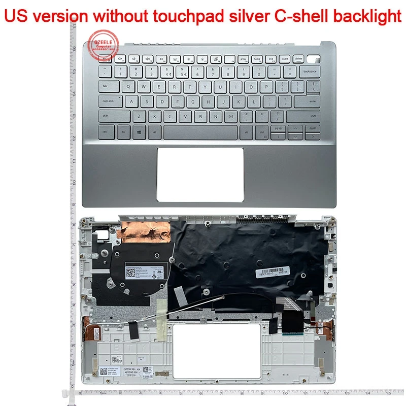 

GZEELE new For DELL For Inspiron 13 5390 5391 0R18HX 460.0GW0L.0002 laptop Palmrest upper Case Cover keyboard silvery