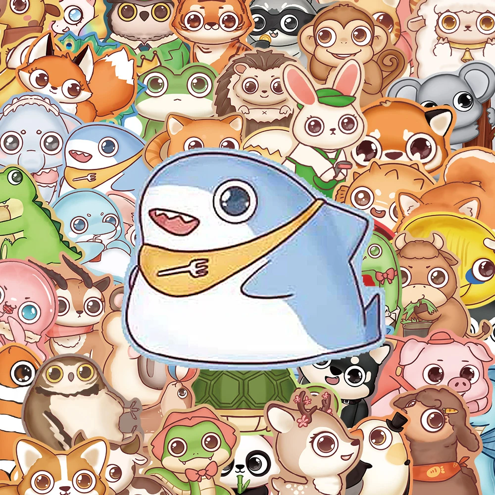 10/30/50pcs Creative Funny Cartoon Big Eyes Animal Stickers Cute Waterproof Graffiti Sticker for Luggage Skateboard Phone Decals