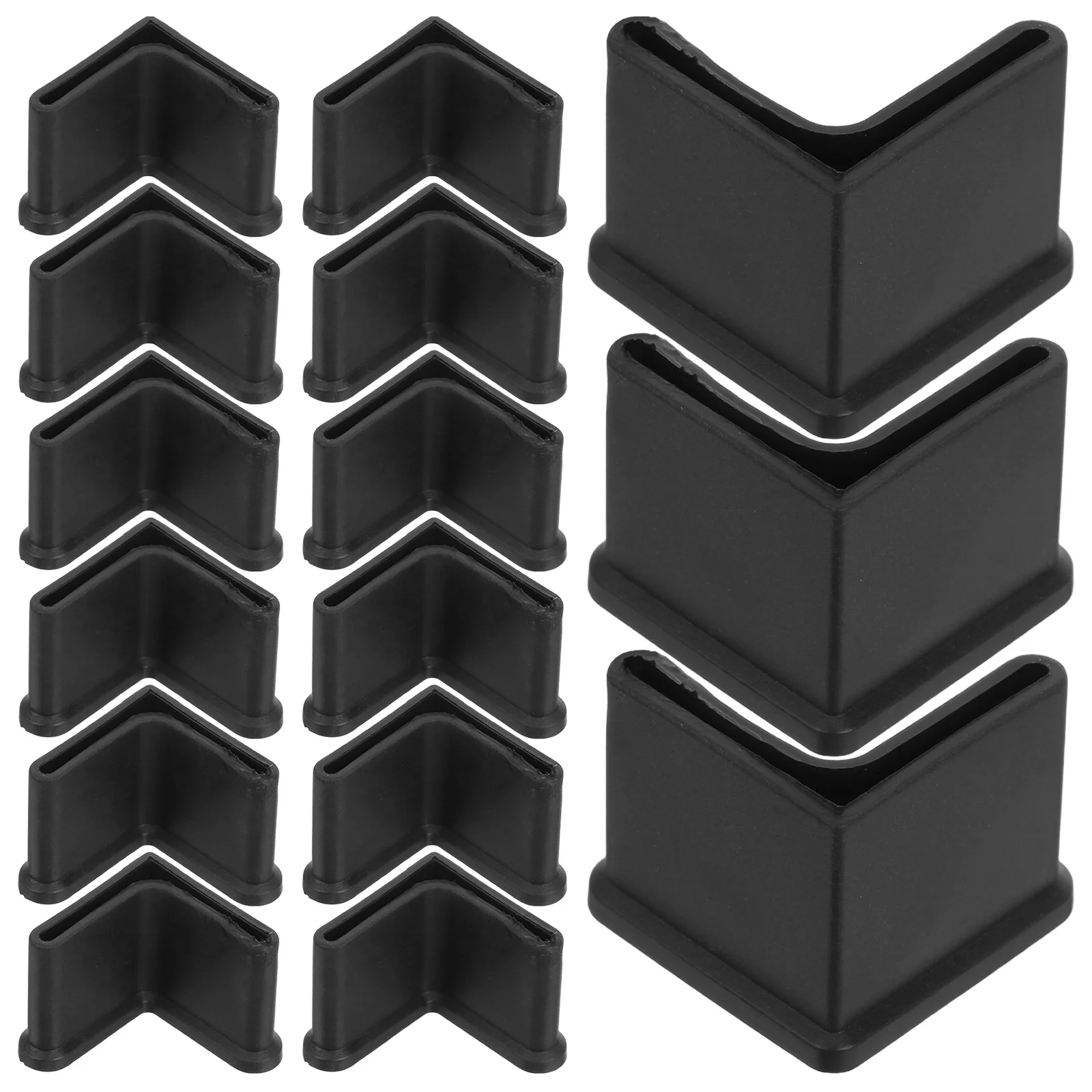 

20pcs L-Shaped 30Mm Black Plastic Furniture Leg Caps Floor Protectors For Bed Frame Chair Table Shelves Non-Slip Pads