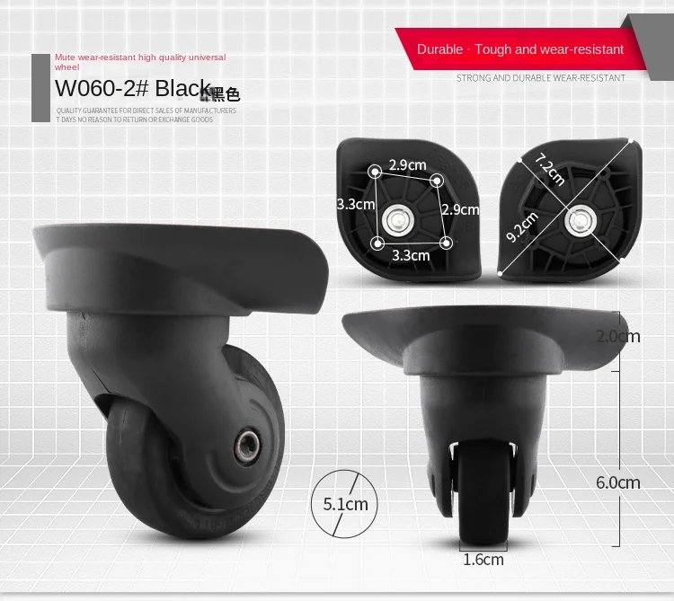 เปลี่ยนรถเข็นอุปกรณ์เสริมล้อรหัสผ่านกล่อง Roller กระเป๋าเดินทาง Universal Wheel อุปกรณ์เสริม Universal กระเป๋าเดินทางล้อ